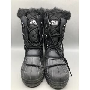 Womens Mid Calf Mountain Walking Tactical Waterproof Boots Black US-10 EU-41